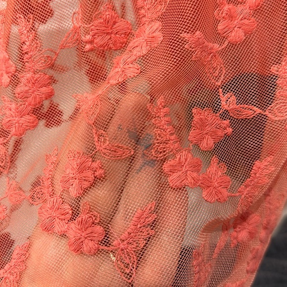 Free People Coral Flower Embroidered Tiered Lace Open Back Maxi Dress - 4 - Picture 10 of 15